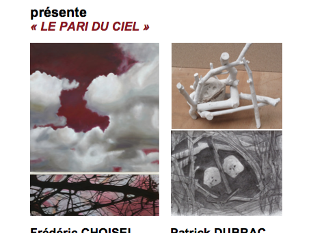 Flyer de l'exposition « Le Pari du ciel » à la galerie Caroline Tresca